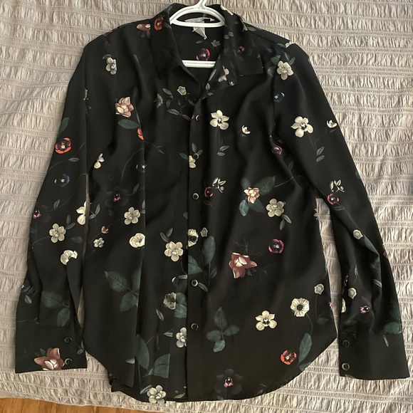 Brand New H&M Floral Button Up Shirt Size 4 - Picture 2 of 8